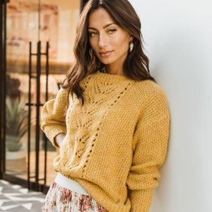 Bohme Andi Cable Knit Sweater in Mustard S…